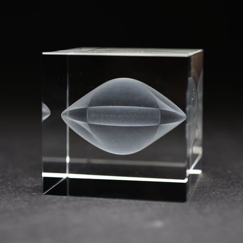 Fresnels Wellenfläche 5cm-Glaswürfel